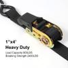 Ayaport Boat Trailer Transom Tie Down Straps for Boat Jet ski Kayak Canoe 4 Feet 2400lbs Break Strength Heavy Duty Ratchet Straps with S Hooks, Pack of 2 view 3