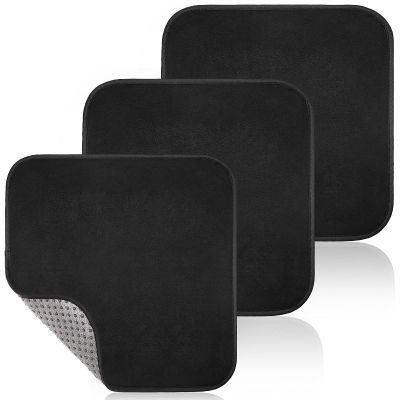 Aoriher 3 Pieces Bowling Ball Towel Shammy Pad Rag Bowling Ball Microfiber Towel Easy Wipe Off Grip for Cleaning from Dirt Oil Accessories(Classic,9.8 x 7.8 Inch,Black)