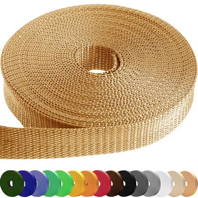 TECEUM 1 Inch Webbing  Caramel  25 Yards  1 Webbing for Outdoors Indoors Crafting DIY