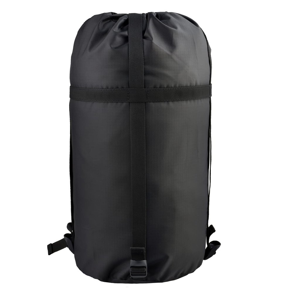 Azarxis Compression Stuff Sack Water-Resistant Ultralight Sleeping Bag Storage Bag Space Saving Gear for Traveling Camping Hiking Backpacking (Black, Large)