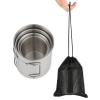 Wulisan Stackable Camping Mug Stainless Steel Portable Cups with Folding Handle & Mesh Bag for Touring Trips Outdoor Camping Campfire Hiking Picnic 4 Piece Set 7.44oz, 11.16oz, 16.9oz, 22.3oz view 2
