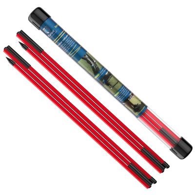 MoKo Golf Alignment Stick, 2 Set Golf Alignment Rods, 48" Collapsible Alignment Stick Golf Training Aid for Aiming, Putting, Posture Corrector, Golf Practice Sticks with Clear Tube Case, Red