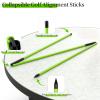MoKo Golf Alignment Stick, 2 Set Golf Alignment Rods, 48" Collapsible Alignment Stick Golf Training Aid for Aiming, Putting, Posture Corrector, Golf Practice Sticks with Clear Tube Case, Green view 3