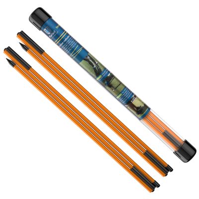 MoKo Golf Alignment Stick, 2 Set Golf Alignment Rods, 48" Collapsible Alignment Stick Golf Training Aid for Aiming, Putting, Posture Corrector, Golf Practice Sticks with Clear Tube Case, Orange