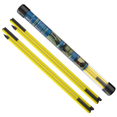 MoKo Golf Alignment Stick, 2 Set Golf Alignment Rods, 48" Collapsible Alignment Stick Golf Training Aid for Aiming, Putting, Posture Corrector, Golf Practice Sticks with Clear Tube Case, Yellow