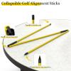 MoKo Golf Alignment Stick, 2 Set Golf Alignment Rods, 48" Collapsible Alignment Stick Golf Training Aid for Aiming, Putting, Posture Corrector, Golf Practice Sticks with Clear Tube Case, Yellow view 3