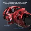 KastKing MegaJaws Elite Baitcasting Reels, 9.1:1 Gear Ratio, Right Handed, Scarlet, Standard Spool, Flipping Switch view 2