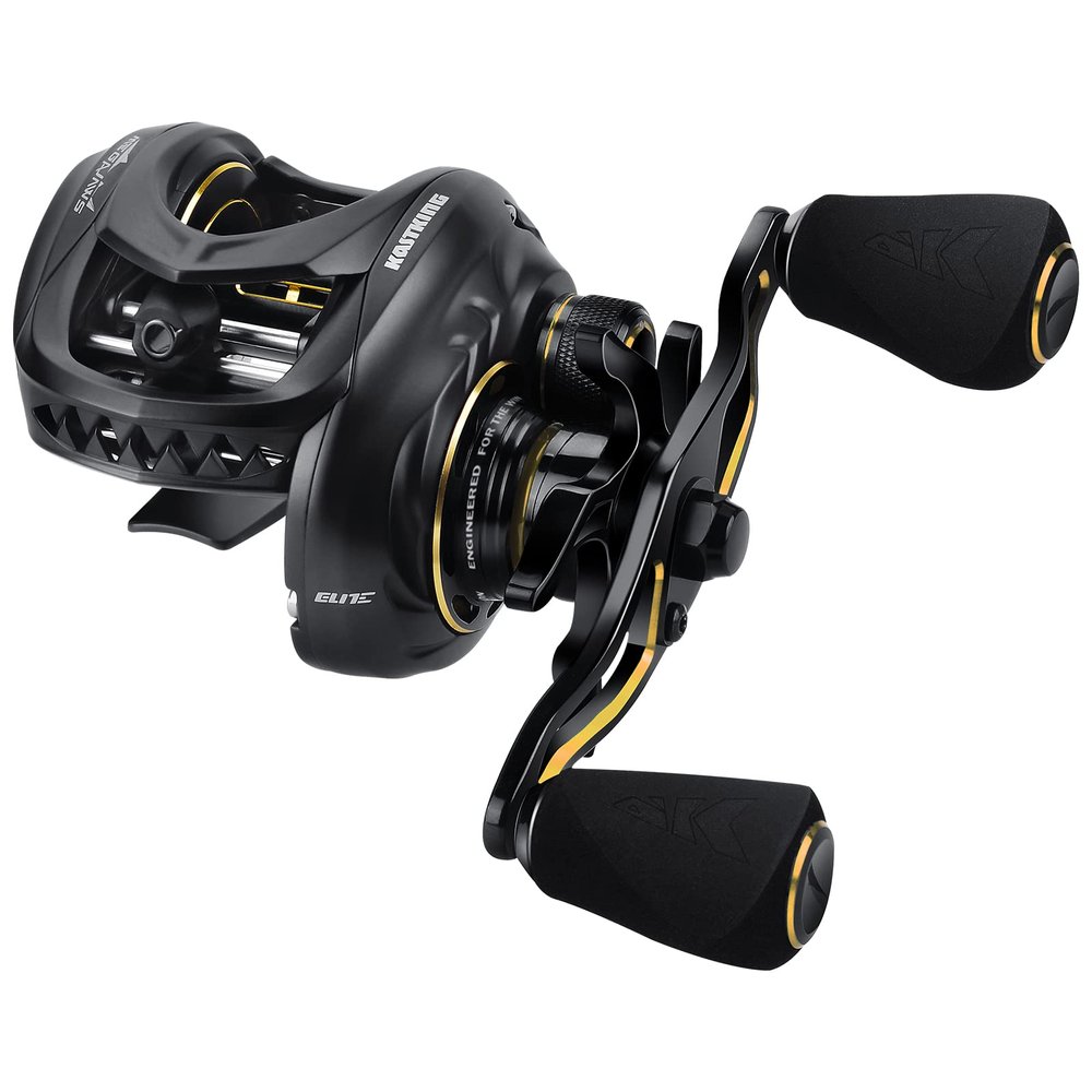 KastKing MegaJaws Elite Baitcasting Reels, 7.2:1 Gear Ratio, Left Handed, Dark Galaxy, Standard Spool, Flipping Switch