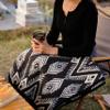 PuTian Merino Wool Blanket Camping Outdoor Blanket - 63" x 51" Bohemia Grey Great for Camping, Outdoors, Sporting Events, Survival & Emergency Kits -Super Soft Wool Blanket view 3