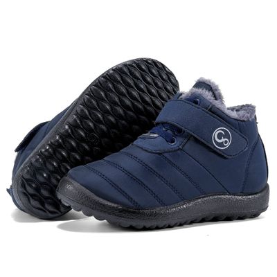 Ablanczoom Boys Girls Winter Snow Boots - Comfortable Warm Fur Lined Toddler Boot Outdoor Waterproof Slip On Walking Ankle Booties For Little Kid