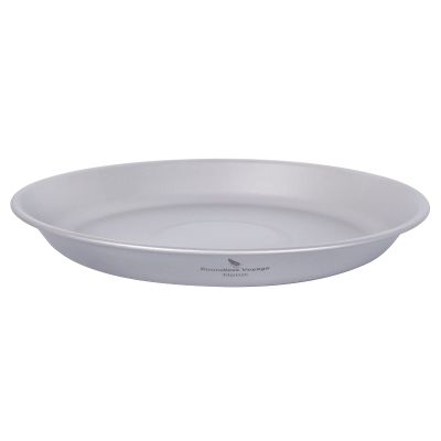 Boundless Voyage Ultralight Titanium Bowl Pan Plate Dish with Carry Bag Outdoor Camping Portable Tableware Cookware (Ti1111T (Shallow Plate))