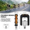 KABON Folding Bike Pedals, Bicycle Foldable Pedals with Aluminum, Universal 9/16 inch Non-Slip Cycling Pedals for Folding Bike, BMX Bike, Road Bike, Mountain Bike (Silver) view 2