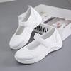 HHZY Women's Casual Platform Mesh Mules Sneaker Nurse Shoes Mary Jane Shoes Comfortable Summer Breathable Non-Slip Walking Sandals,White,US7/EU38 view 3