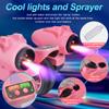 3 Wheel Scooter for Kids, Toddler Scooter with Bluetooth Music Speaker Steam Sprayer LED Lights Aluminum Alloy T-Bar, Ideal Gift for Boys Girls Ages 3-10 (Pink) view 3