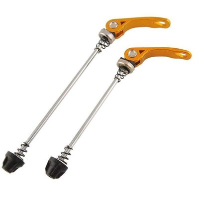 Bicycle Accessories Bicycle Seat Mountain Bike Cycling Riding Wheel Hub Skewers Quick Release Bike Parts (Color : Gold)