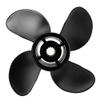 Marine Propeller, High Thrust 4 Blades Aluminum Alloy Propeller with 13Pcs Pure Copper Spline Teeth, 10 3/8x13in High Thrust Outboard Propeller Fit for Outboard view 1
