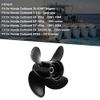 Marine Propeller, High Thrust 4 Blades Aluminum Alloy Propeller with 13Pcs Pure Copper Spline Teeth, 10 3/8x13in High Thrust Outboard Propeller Fit for Outboard view 3