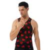 FEESHOW Mens Tank Tops Patchwork O Neck Sleeveless Heart Print Mesh Vests Fitness Summer Tops Black X-Large view 3