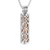 Oinsi Cremation Necklace for Ashes - Stainless Steel Cylinder Heart Pet Human Ashes Holder Keepsake Memorial Lockets Hollow Pendant Jewelry Women (Silver With Rose Gold) view 1