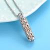 Oinsi Cremation Necklace for Ashes - Stainless Steel Cylinder Heart Pet Human Ashes Holder Keepsake Memorial Lockets Hollow Pendant Jewelry Women (Silver With Rose Gold) view 4