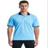 FitsT4 Sports Short Sleeve Polo Shirt Baseball/Softball Umpire Jersey/Referee Uniform - Sized for Chest Protector Light Blue L view 2