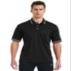 FitsT4 Sports Short Sleeve Polo Shirt Baseball/Softball Umpire Jersey/Referee Uniform - Sized for Chest Protector Black M view 2