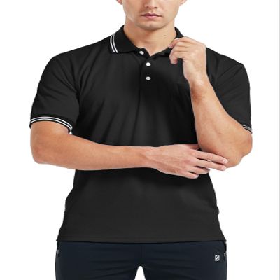 FitsT4 Sports Short Sleeve Polo Shirt Baseball/Softball Umpire Jersey/Referee Uniform - Sized for Chest Protector Black XXL