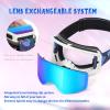 EXP VISION Kids Ski Snowboard Goggles Parent-child Snow Goggles Over Glasses for Age 4-14 Boys, Girl, Youth (Kids Ski Goggles-Blue) view 4