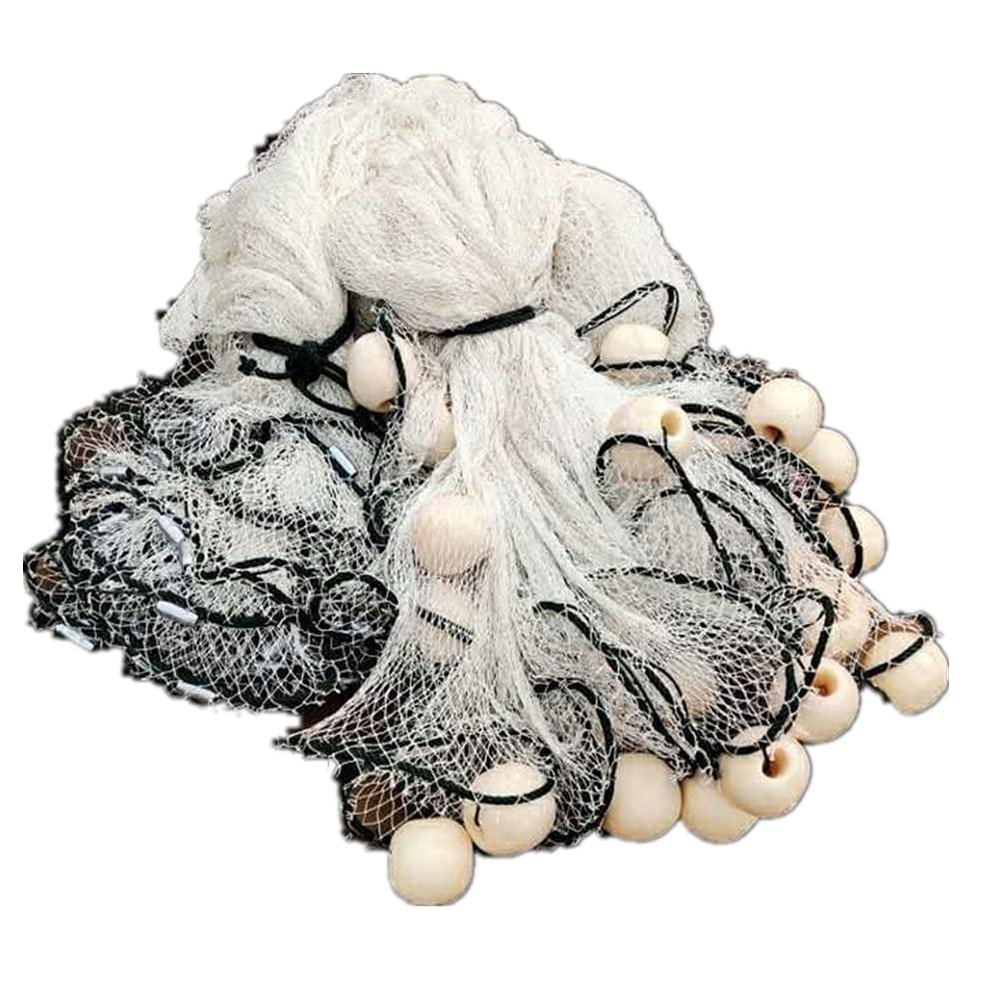 CINGHI LUSSO Fishing Gill Nets Drag Net Nylon Hand Made Durable Trawl Net Beach Seine Drag Nets with Iron Sinkers Fishing Equipment,3cm Mesh, 2m - 5m High, 10m Length