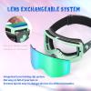 EXP VISION Kids Ski Snowboard Goggles, Parent-child Snow Goggles Over Glasses for Age 4-14 Boys, Girl, Youth(Kids Ski Goggles-Green) view 4