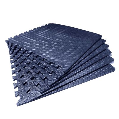 XQKXHZ Large Interlocking EVA Foam Puzzle Mats, Gym Flooring Mat, Protective Exercise Floor Tiles, Non Slip Rubber Cushion for Home Workout, Yoga Fitness Matting, Navy, 60 x 60 x 1.2cm,12pcs