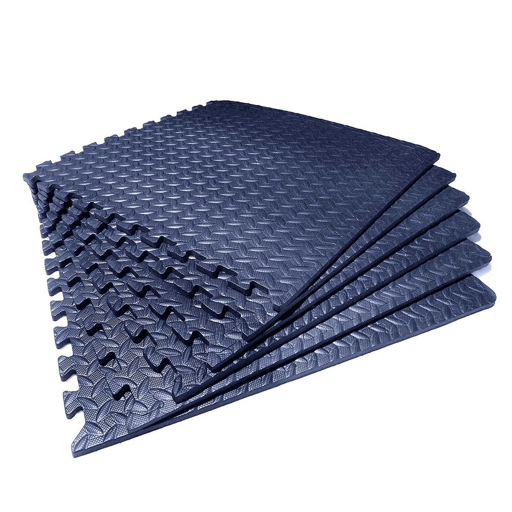 XQKXHZ Large Interlocking EVA Foam Puzzle Mats, Gym Flooring Mat, Protective Exercise Floor Tiles, Non Slip Rubber Cushion for Home Workout, Yoga Fitness Matting, Navy, 60 x 60 x 1.2cm,12pcs