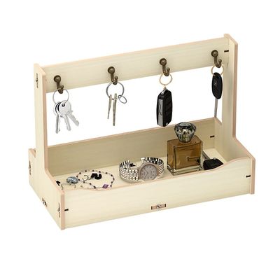 YXCKG Wooden Jewelry Holder,Key Storage Holder Desktop Candy Dish Organizer for Home Decoration, Key Watch Jewelry Organizer Tray, Entrance Hall Storage Basket (Color : White Oak, Size : Type A)