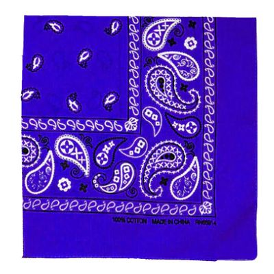 1 Royal Blue Scarf Paisley Bandana 100% Cotton Face Head Cover Wrap Neck Gaiter