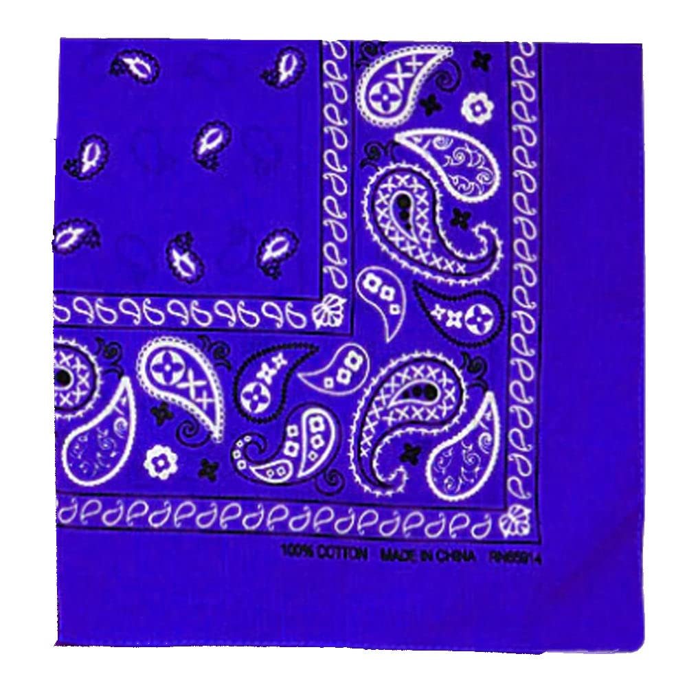 1 Royal Blue Scarf Paisley Bandana 100% Cotton Face Head Cover Wrap Neck Gaiter