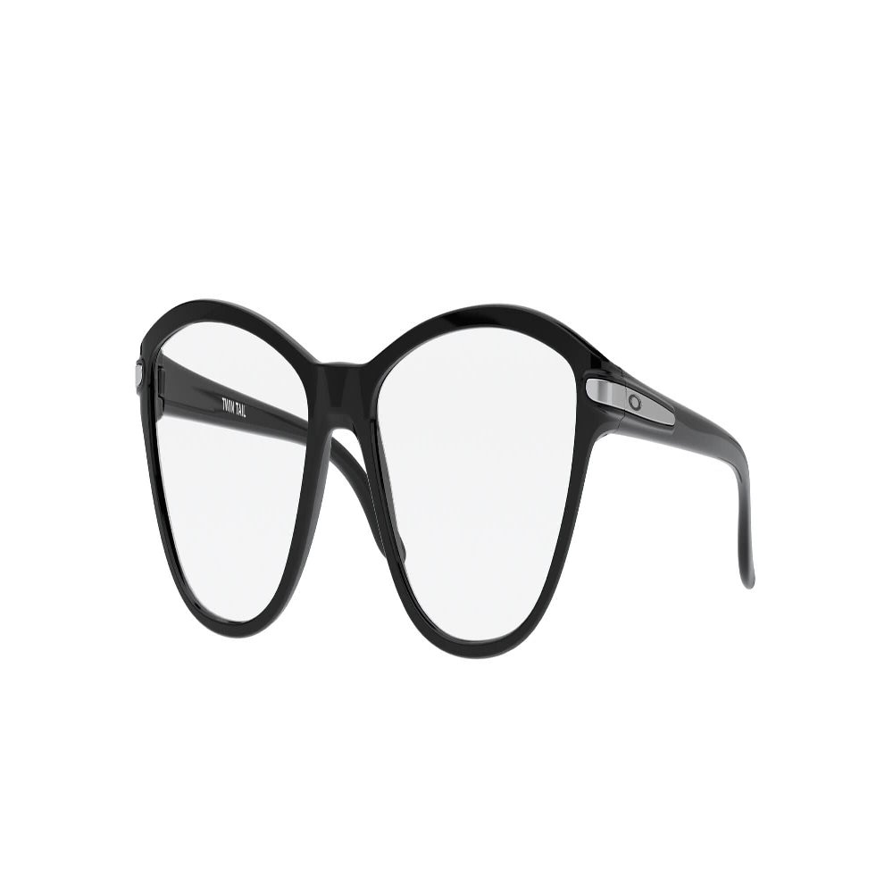 Oakley Youth OY8008 Twin Tail Cat Eye Prescription Eyewear Frames, Polished Black/Demo Lens, 46 mm