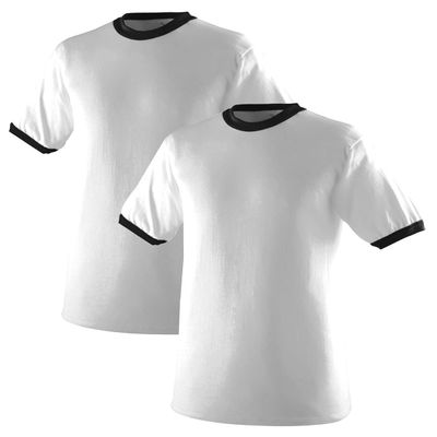 Augusta Sportswear Men's Ringer Tee Shirt, White/Black, Small