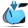 GLP Quilted English Saddle Pad, Matching Ear Bonnet Set Breathable Riding Numnah Shock Absorbing Padding for Jumping, Schooling (Electric Lime, Pony/Cob/Medium/Uptop 17") view 2