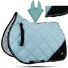 GLP Quilted English Saddle Pad, Matching Ear Bonnet Set Breathable Riding Numnah Shock Absorbing Padding for Jumping, Schooling (Midnight Navy, Pony/Cob/Medium/Uptop 17") view 4