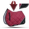 GLP Quilted English Saddle Pad, Matching Ear Bonnet Set Breathable Riding Numnah Shock Absorbing Padding for Jumping, Schooling (Storm Cloud Grey, Pony/Cob/Medium/Uptop 17") view 3