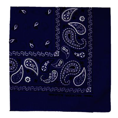 1 Navy Blue Paisley Bandana Scarf Face Head Cover Wrap Neck Gaiter 100% Cotton
