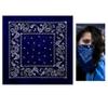1 Navy Blue Paisley Bandana Scarf Face Head Cover Wrap Neck Gaiter 100% Cotton view 2