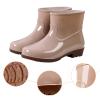 Hbeylia Women's Short Rain Boots Rubber Waterproof Garden Shoes Anti-Slipping Rainboots Ankle Booties Rain Footwear Outdoor Work Shoes for Yard Gardening Muck Mud Working Camping Lawn Care view 2