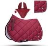 GLP Numnah Horse Saddle Pad with Matching Ear Bonnet (Ship from USA) (Full, Maroon) view 1