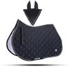Numnah Saddle Pads with Matchy Fly Veil Bonnet Set (Ship from USA) (Full, Black) view 1