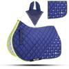GLP Numnah Saddle Pads with Matchy Bonnet Set with Jewel (Ship from USA) (Pony, Navy) view 1