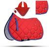 GLP Numnah Horse Saddle Pad with Matching Ear Bonnet (Ship from USA) (Pony, Red) view 1