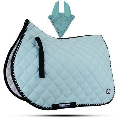 GLP Numnah Saddle Pads with Matchy Fly Veil Bonnet Set (Ship from USA) (Full, Mint)