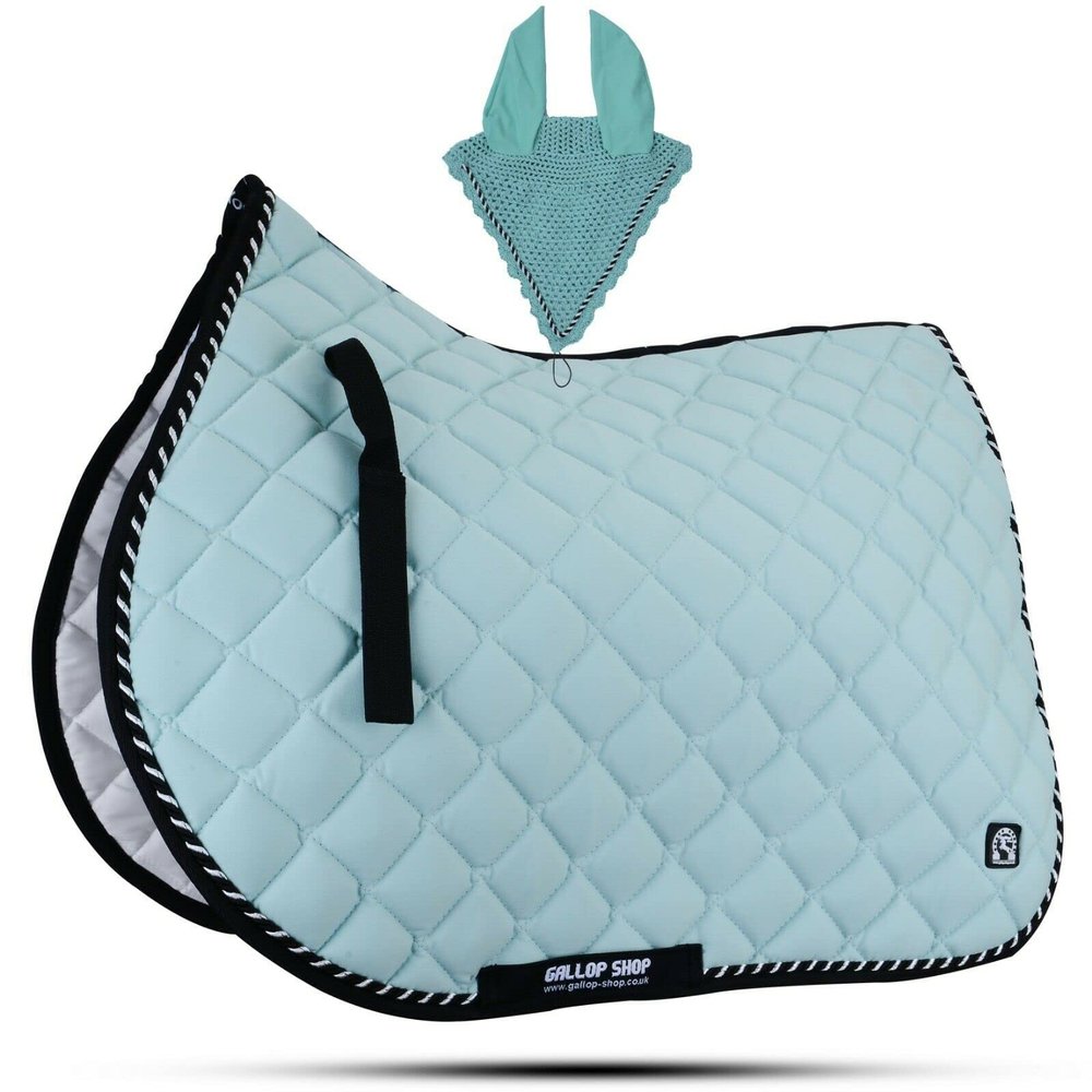 GLP Numnah Saddle Pads with Matchy Fly Veil Bonnet Set (Ship from USA) (Full, Mint)
