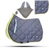 GLP Numnah Horse Saddle Pad with Matching Ear Bonnet (Ship from USA) (Pony, Grey) view 1